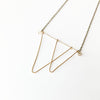 Dancing Necklace - Open Triangle Geometric Gold Statement Necklace - The Pink Locket