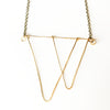 Dancing Necklace - Open Triangle Geometric Gold Statement Necklace - The Pink Locket