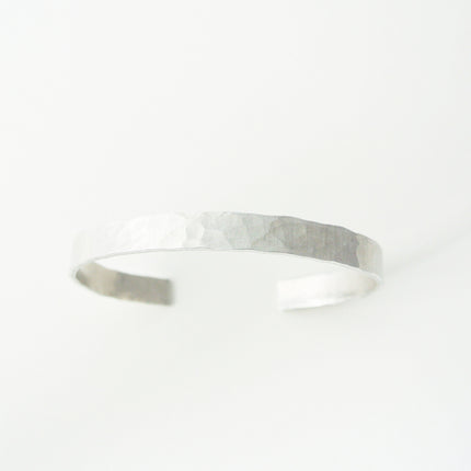 Downtown - Silver Hammered Cuff Bracelet for Men - The Pink Locket