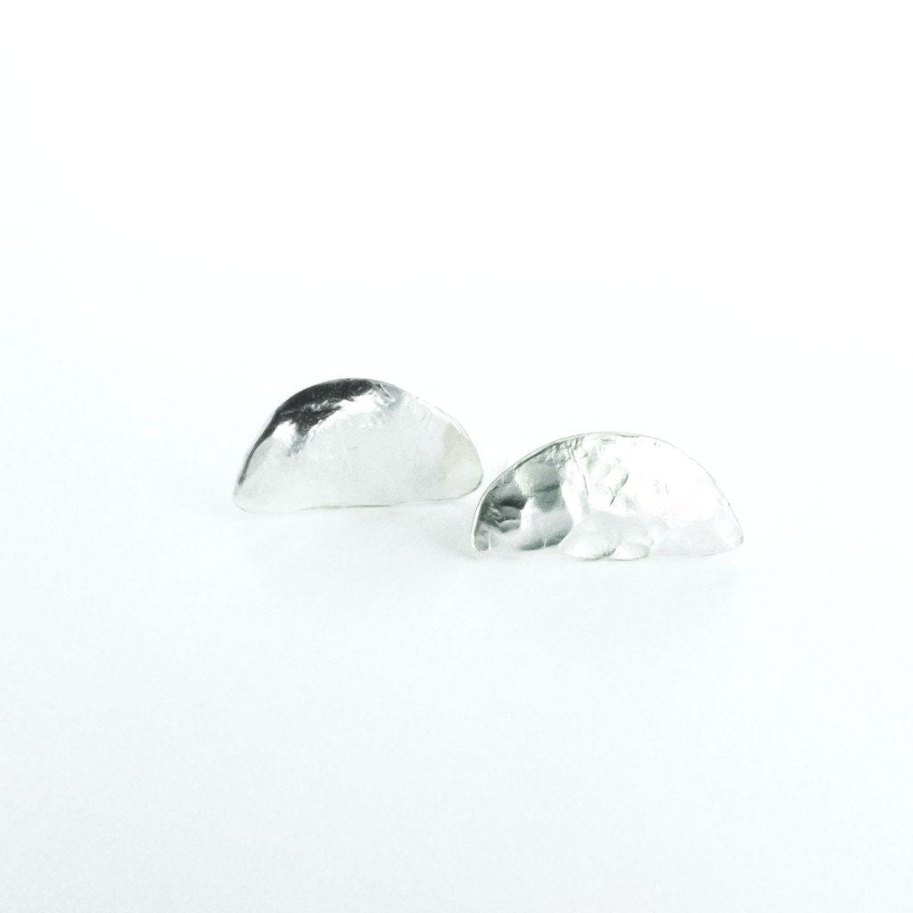 Reanne - Sterling Silver Half Moon Stud Earrings - The Pink Locket