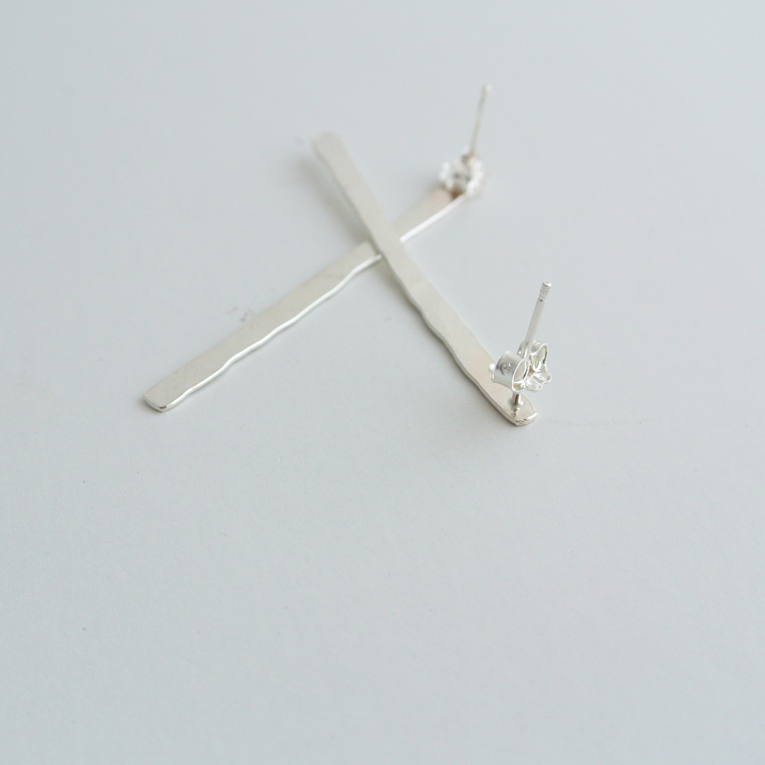 Erika - Match Stick Sterling Silver Dangle Stud Earrings