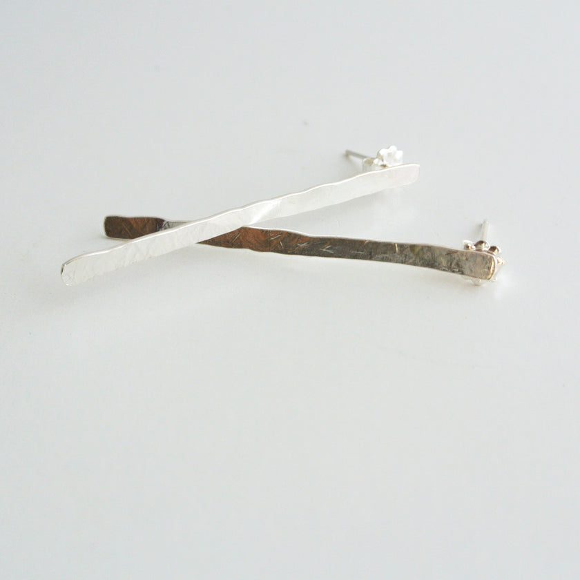 Erika - Match Stick Sterling Silver Dangle Stud Earrings