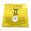 Gemini Zodiac Argentium Silver Necklace Straight Bar and Link Chain - Nickel Free
