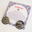 Gemini Zodiac Constellation Sterling Silver Disc Earrings