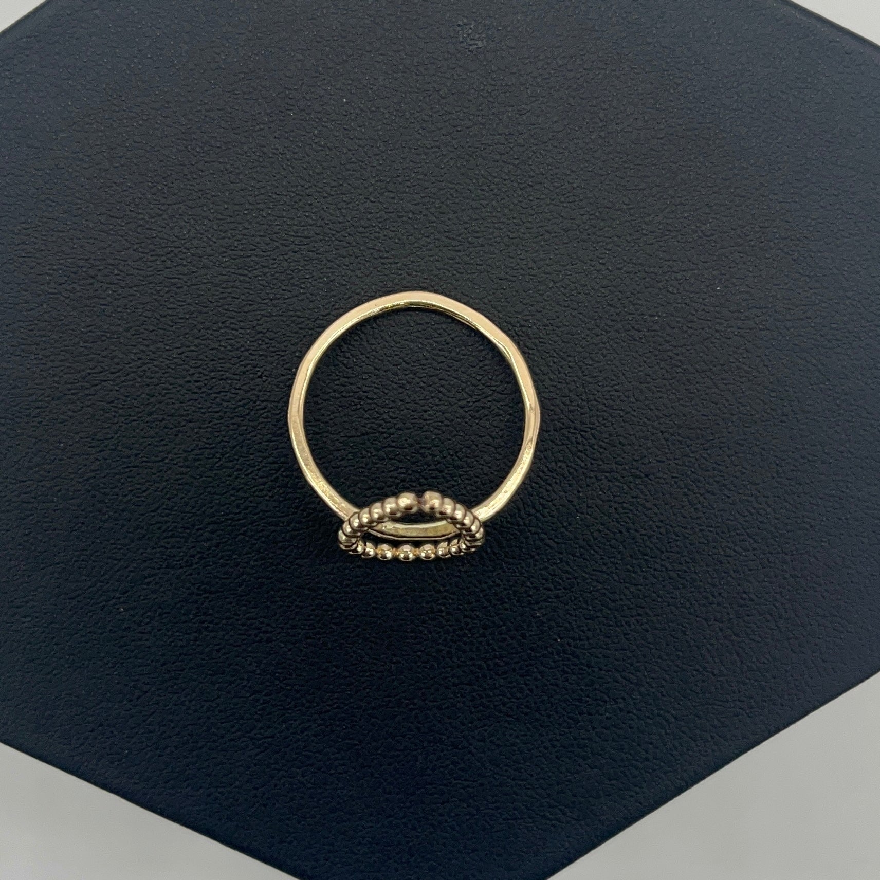 Beaded 14kt Gold-Filled Stacking Ring - Tear Shape