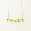 Hand Stamped Gold Bar Necklace - Horizontal Gold Bar - The Pink Locket - 1