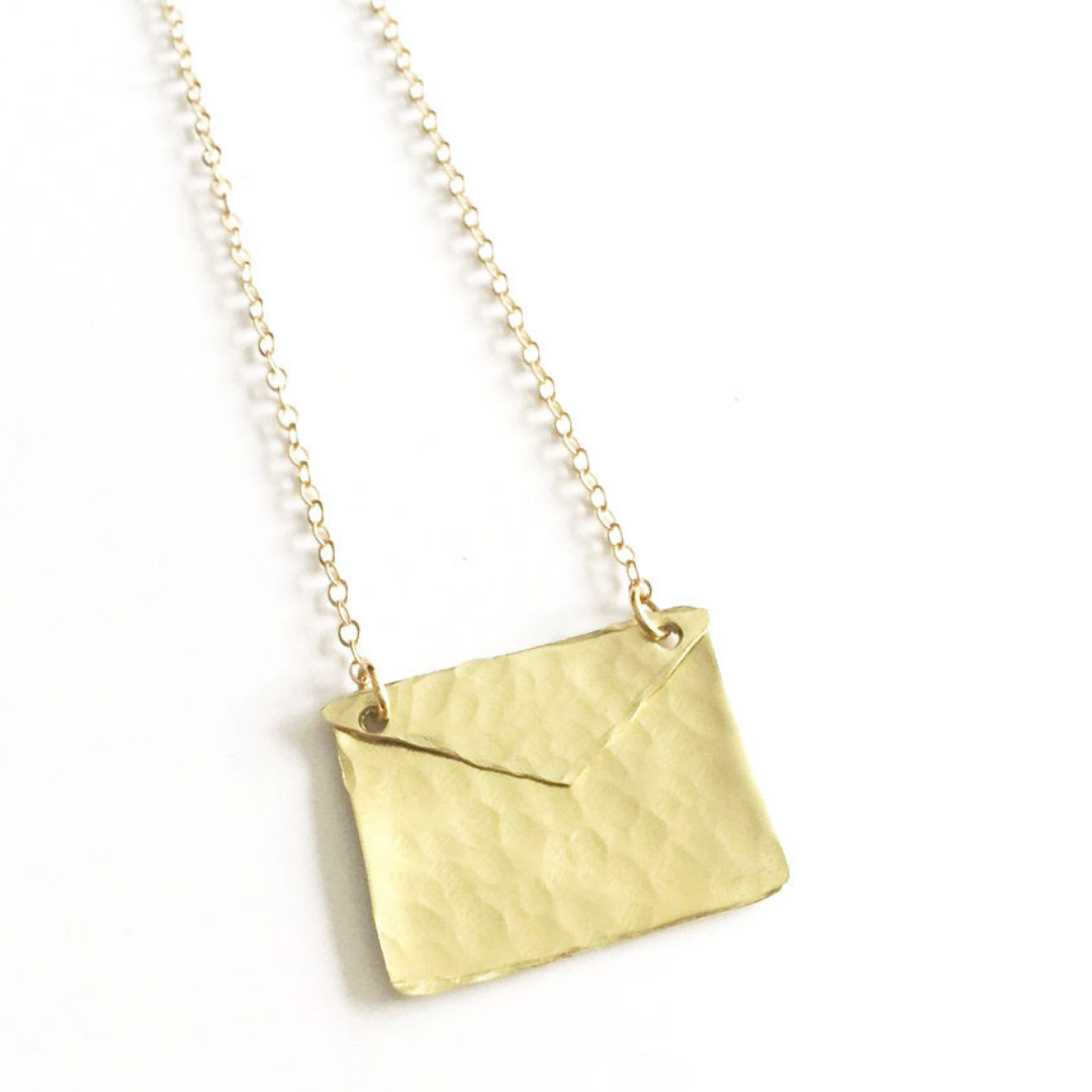 Gold Envelope Necklace