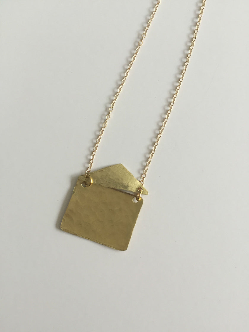 Gold Envelope Necklace - The Pink Locket - 3