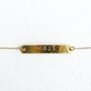 Hand Stamped Gold Bar Personalized Bracelet - The Pink Locket