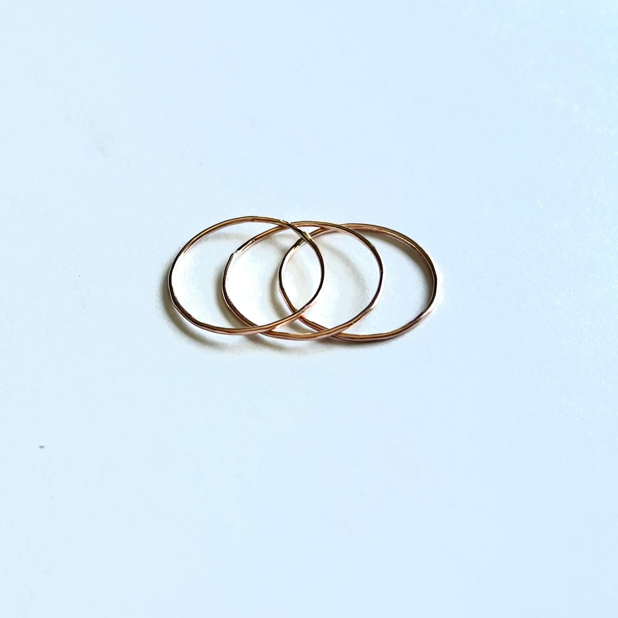 14kt Rose Gold Hammered Stacking Band Ring