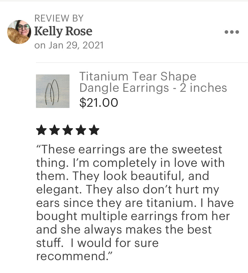 Large Titanium Hoop Earrings With Dangle Charm - 2 1/4