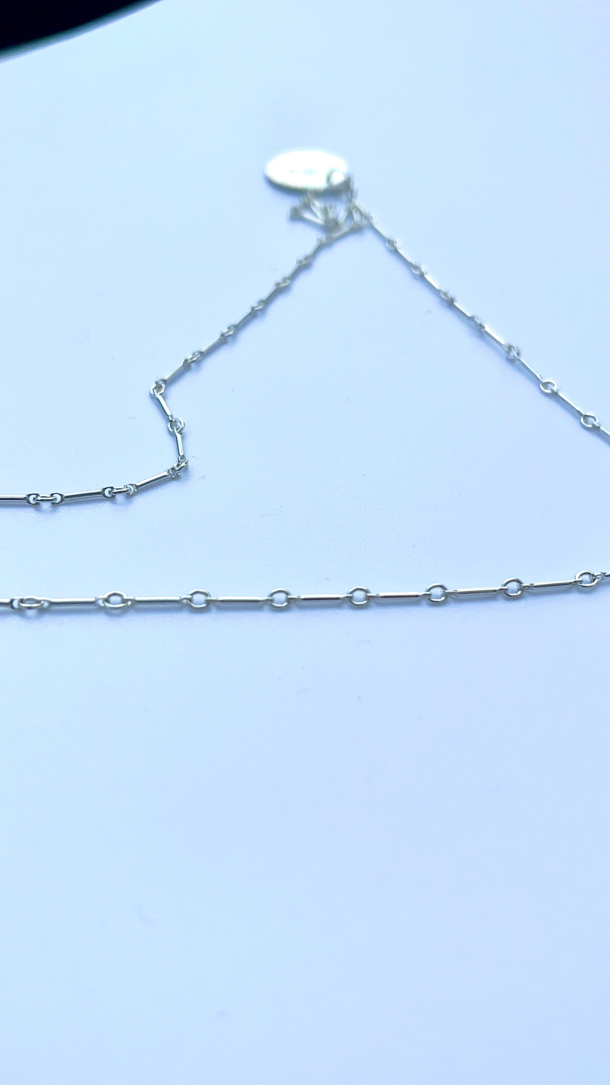 Aries Zodiac Argentium Silver Necklace Straight Bar and Link Chain | Nickel Free