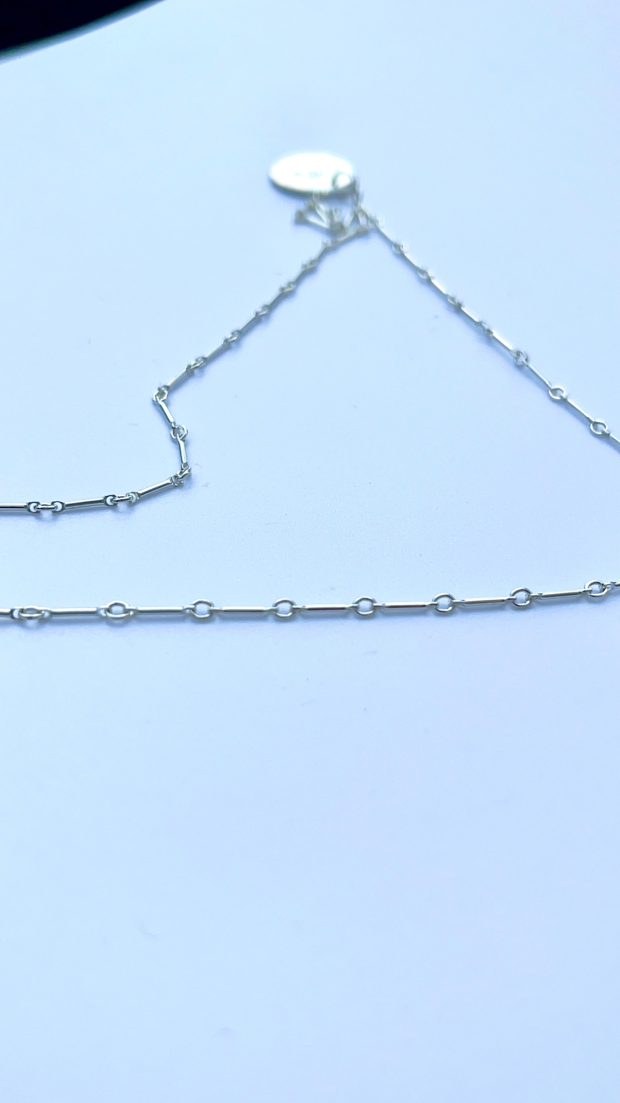 Cancer Zodiac Argentium Silver Necklace Straight Bar and Link Chain | Nickel Free
