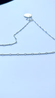 Virgo Zodiac Argentium Silver Necklace Straight Bar and Link Chain