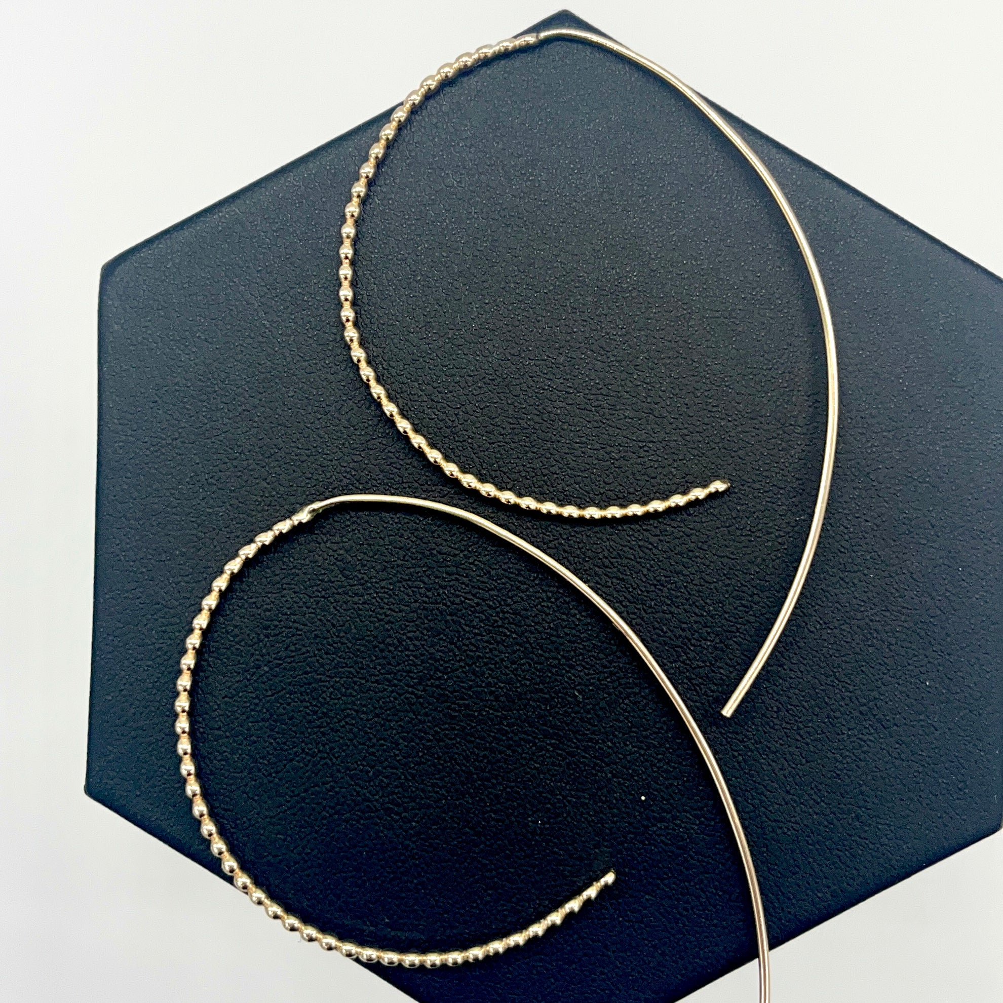 14kt Gold-Filled Beaded Hoop Earrings 
