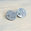 Libra Zodiac Constellation Sterling Silver Disc Earrings