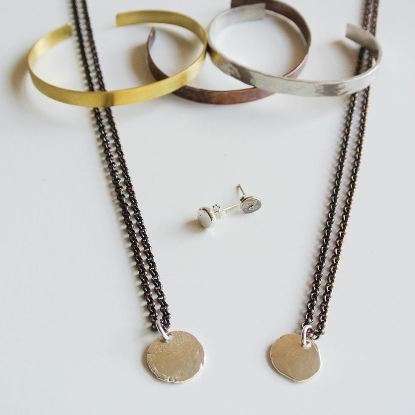 Robbie - Men's Sterling Silver Pendant with Copper Chain