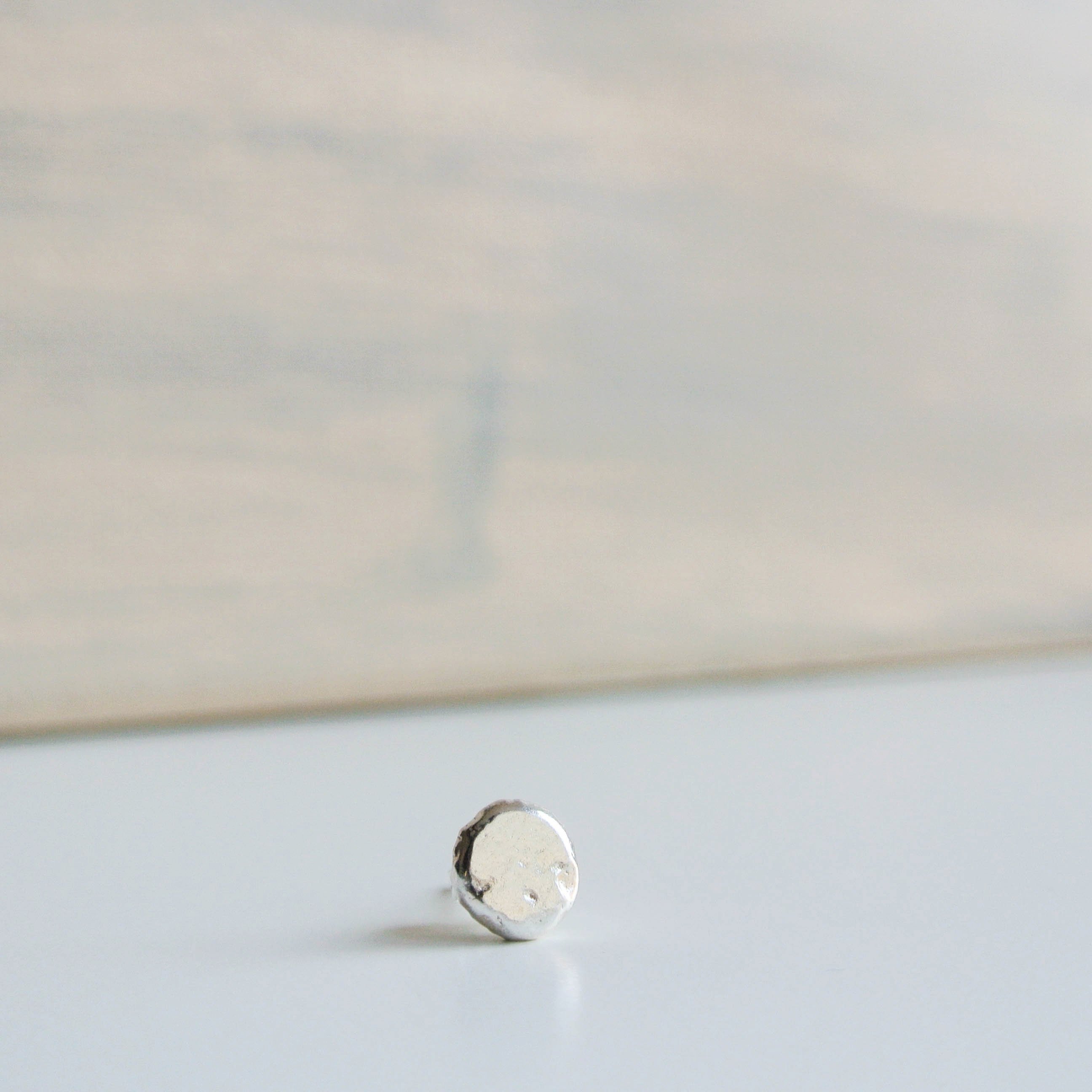 Men's Argentium Silver Stud Post Earring 7mm wide - The Pink Locket