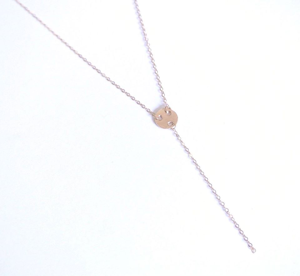 Carol - Mini Disc Gold Lariat Choker