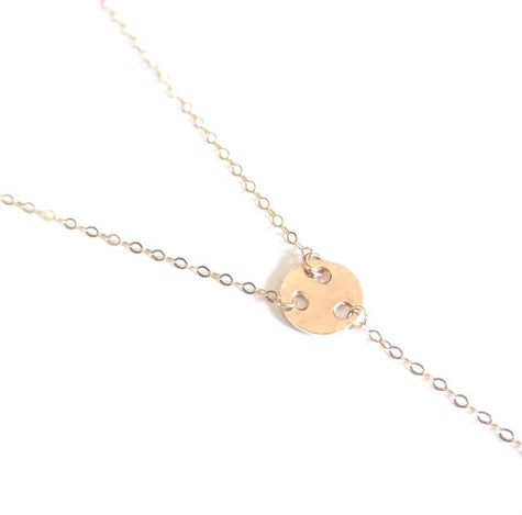 Carol - Mini Disc Gold Lariat Choker