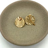 Beaded 14kt Gold-Filled Bar Climber Stud Earring - Textured Disc - Ear Jacket