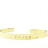 Personalized Cuff Bracelet - Brass Gold Cuff - The Pink Locket