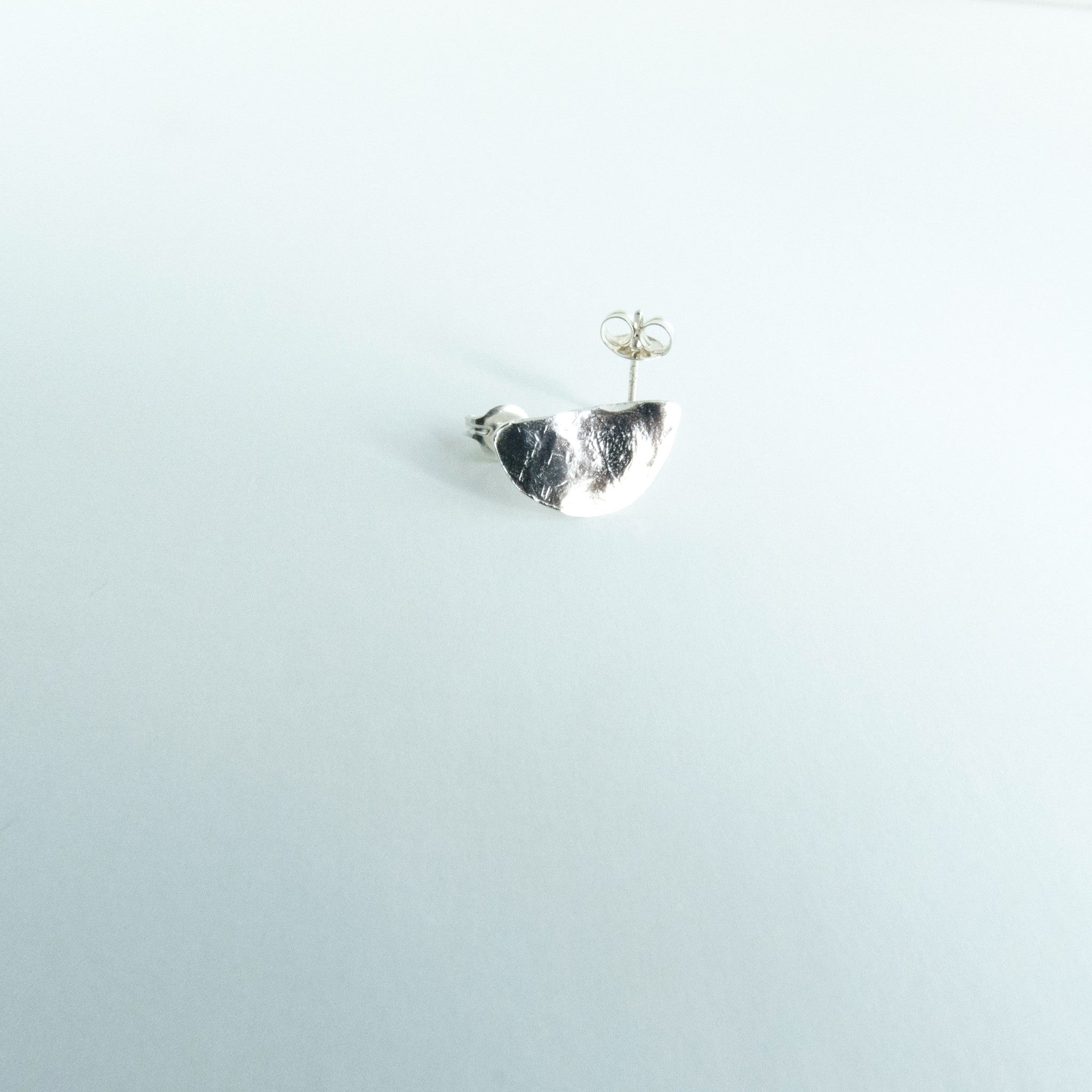 Sterling Silver Half Moon Stud Earrings 3