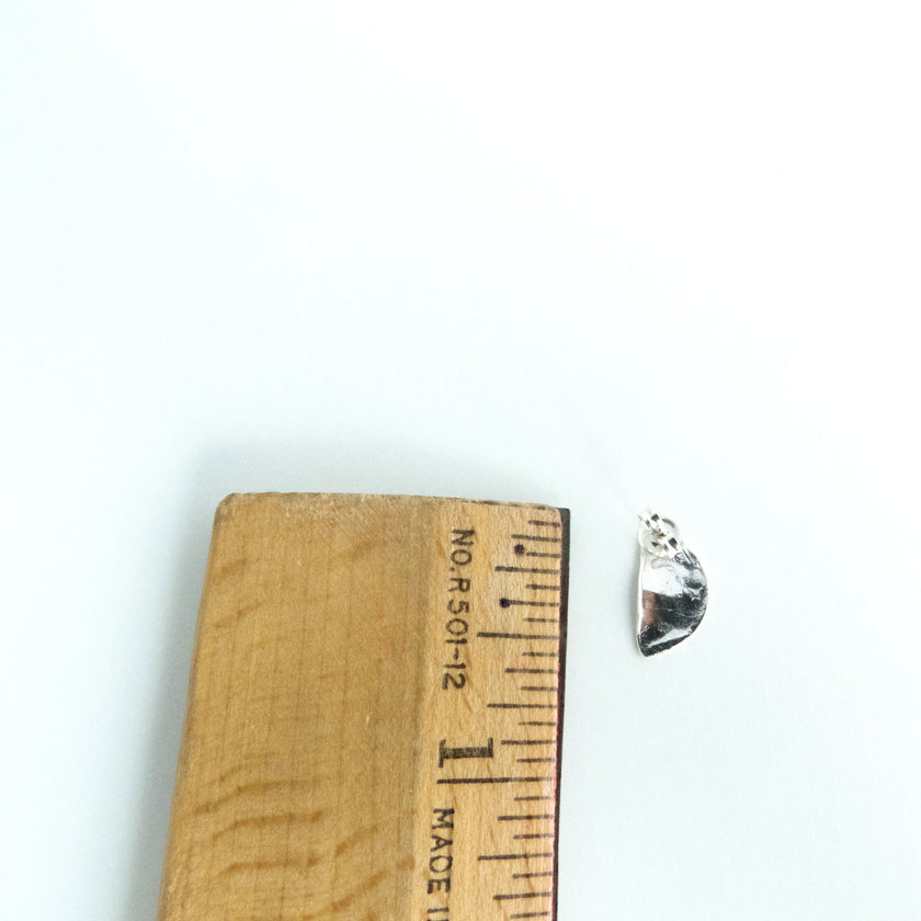 Sterling Silver Half Moon Stud Earrings 4