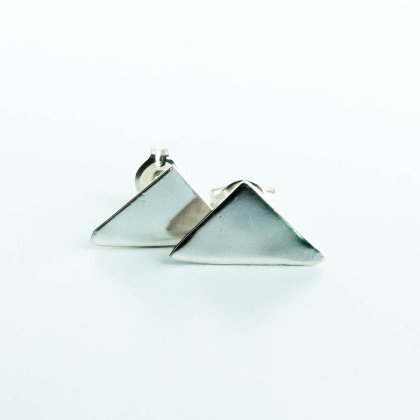 Sterling Silver Triangle Stud Earrings