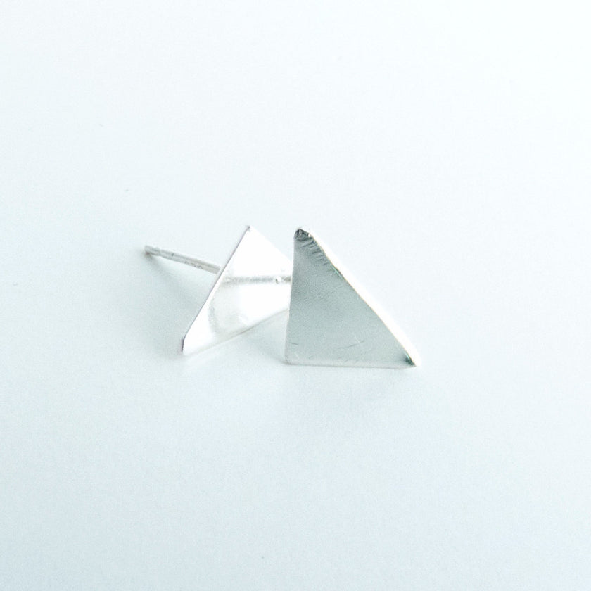 Rikkia - Sterling Silver Triangle Stud Earrings - The Pink Locket