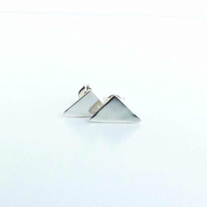 Rikkia - Sterling Silver Triangle Stud Earrings - The Pink Locket