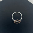 Beaded 14kt Rose Gold-Filled Stacking Argentium Silver Ring - Tear Shape