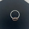 Beaded 14kt Rose Gold-Filled Stacking Argentium Silver Ring - Tear Shape