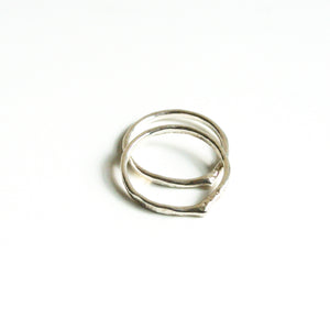 Chevron Tear Shape Stacking Sterling Silver Ring Set