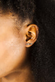 Maria - Sterling Silver Ear Climber Bar Stud Earrings