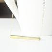 Tia - Brass Gold Tube Necklace on 14kt Gold Filled Chain - 1 1/4 inch long tube - Gold Bar - The Pink Locket