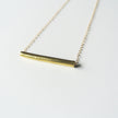 Tia - Brass Gold Tube Necklace on 14kt Gold Filled Chain - 1 1/4 inch long tube - Gold Bar - The Pink Locket