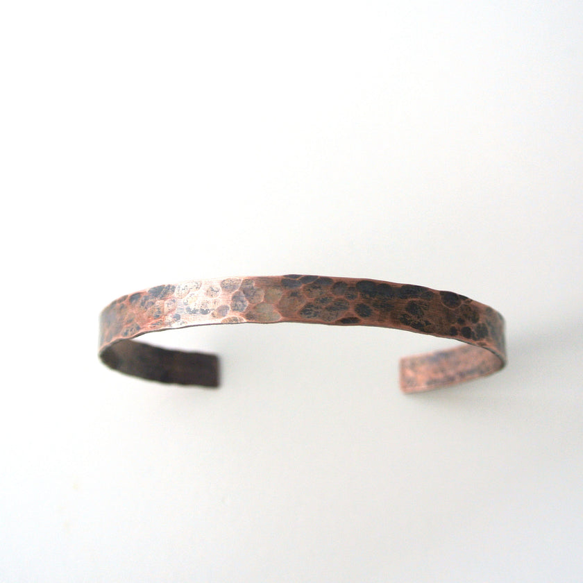 Urban - Copper and Black Brushed Hammered Cuff Bracelet for Men - The Pink Locket