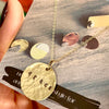 Gold Stamped Disc Coin Necklace - Hammered or Smooth Finish 14k