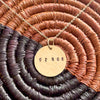 Gold Stamped Disc Coin Necklace - Hammered or Smooth Finish 14k