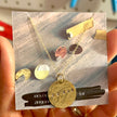 Gold Stamped Disc Coin Necklace - Hammered or Smooth Finish 14k