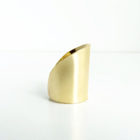 Kaira - Shiny Gold Brass Statement Ring
